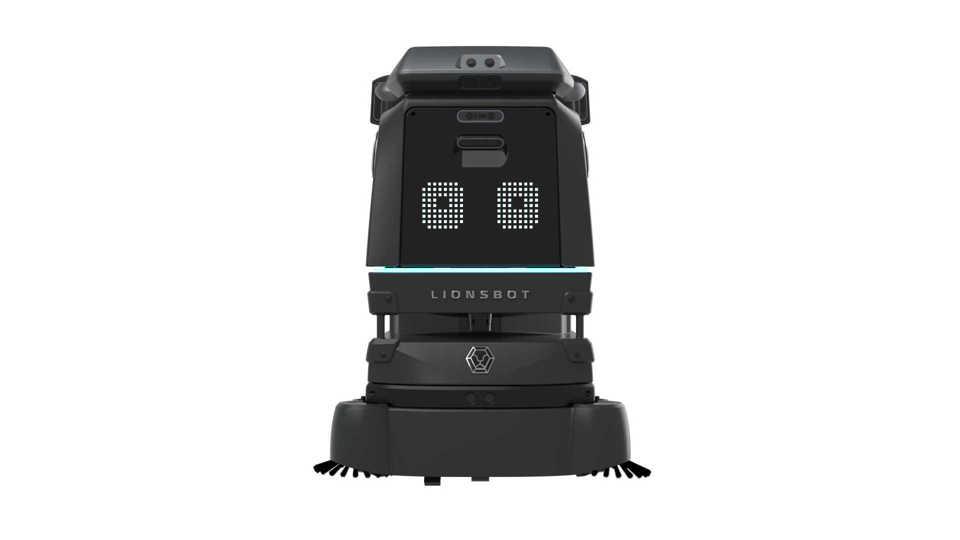 LionsBot R3 Scrub Pro - autonomiczny robot szorujący do profesjonalnego mycia podłóg z nawigacją LiDAR, widok główny