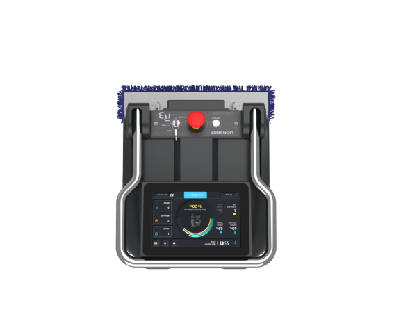 LionsBot R3 Vac - widok boczny autonomicznego robota odkurzającego ze szczotkami bocznymi