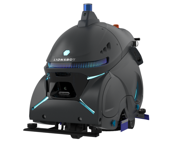 Przemysłowy robot czyszczący LionsBot Rex - autonomiczna maszyna szorująca do magazynów, fabryk i hal produkcyjnych